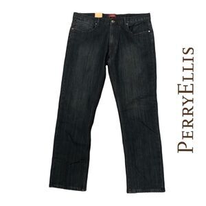 Perry Ellis‎ Premium Denim Medium Indigo Stretch Jeans Slim Fit Size 36/3…